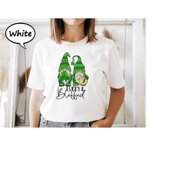 lucky and blessed shirt, lucky shamrock t-shirt, st patrick's day gift tee, st patrick's day gnomes shirt, st patrick's