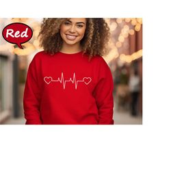 heart beats sweatshirt, valentine's day sweatshirt, heart beat graphic sweatshirt, love graphic sweatshirt, valentine da