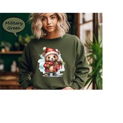 christmas bear sweatshirt, christmas teddy bear sweatshirt, vintage christmas sweatshirt, cute christmas hoodie, christm