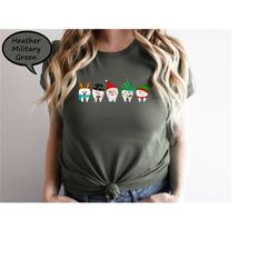 christmas teeth shirt, christmas dentist t-shirt, cute christmas teeth shirt, gift tee christmas for dentist, santa dent
