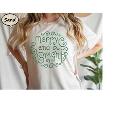merry and bright shirt, merry christmas t-shirt, christmas vibes shirt, cute merry christmas tee, retro christmas shirt,
