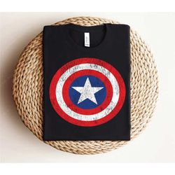marvel captain america shield logo t-shirt, marvel logo shirt, wdw vacation trip, disneyland family party gift, disneyla