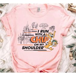 disney chip n dale i run with a chip on my shoulder shirt, rundisney marathon shirt, disneyland matching shirt, marathon