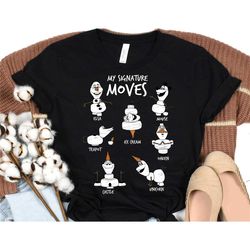 disney frozen 2 olaf my signature moves t-shirt, olaf portrait shirt, disneyland matching family party gift 2024, wdw ma