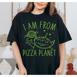 disney pixar toy story neon green alien pizza planet t-shirt, toy story shirt, disneyland trip family matching outfits,