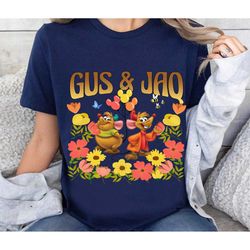 disney floral jaq and gus couple shirt, disney cinderella shirt, double double disneyland matching outfits, disneyland f