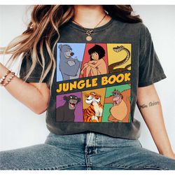 disney jungle book retro characters shirt, mowgli, baloo, shere khan, kaa shirt, magic kingdom, disneyland trip family o
