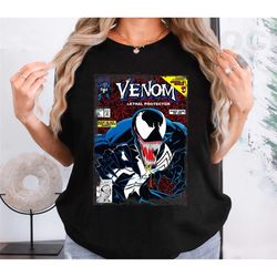 marvel venom vintage comic book cover t-shirt, marvel logo shirt, wdw vacation trip, disneyland family gift, disneyland