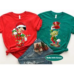 disney pinocchio jiminy christmas lights shirt, disney tee, disneyland xmas matching shirt, walt disney world tee, disne
