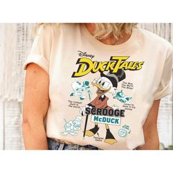 disney duck tales scrooge mcduck comic cover logo t-shirt, ducktales shirt, disneyland trip family matching outfits, mag