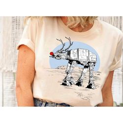 star wars rudolph at-at walker christmas shirt, cute reindeer at-at star wars christmas family tee, christmas family mat