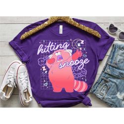 disney and pixars turning red hitting snooze t-shirt, turning red shirt, disneyland trip family matching outfits, magic