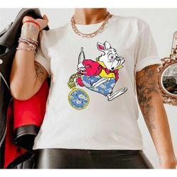 disney alice in wonderland late white rabbit t-shirt, white rabbit shirt, disney birthday party tee, disneyland trip fam