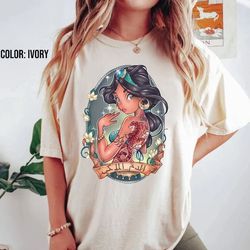 jasmine tattooed shirt, disney princess tee, jasmine princess t-shirt, aesthetic disney princesses, disney shirt for wom