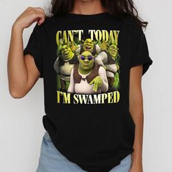 shrek funny trending shirt can't today i'm swamped shrek and fiona shirt, disney fiona princess gift, shrek face meme sh