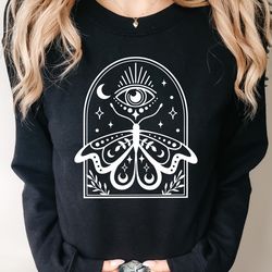 bohemian butterfly sweatshirt, hippie style sweatshirt, vintage style butterfly hoodie, hippie chic sweatshirt