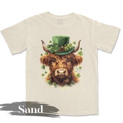 st patrick's day highland cow shirt, retro st patricks, st patrick's day shirt, clover, shamrock shirt, sublimation patr