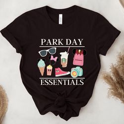 park day essentials shirt, cute park shirt, cute mouse tee, disney snacks shirt, disney trip shirt, family vacation shir