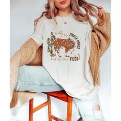 giddy up jingle horse shirt, vintage christmas t-shirt ,be merry holly jolly shirt, western christmas cowboy shirt, tis