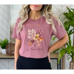 fall is proof that change is beautiful, fall pumpkins, fall shirt, premium soft unisex tee, plus sizes available