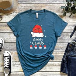 daddy claus t-shirt, personalized christmas shirts, child names shirt, christmas gift for father, family vacation shirt,