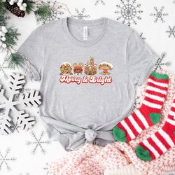 merry and bright t-shirt, disney shirt, christmas t-shirt, mickey shirt, cookie shirt, snacking around, disney snacks, f