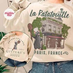 two-sided disney pixar ratatouille remy mouse chef shirt, vintage remy gusteau's anyone can cook shirt, wdw disneyland p