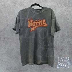 retro hottie flame t-shirt, y2k unisex graphic shirt, vintage oversized fire tee, aesthetic cotton shirt, cute shirt gif