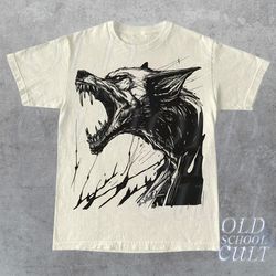 vintage 90s wolf graphic t-shirt, wolf shirt, retro oversized wolf shirt, nature gothic shirt, wolf lovers, wolf gift, y