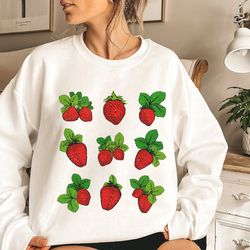 sweater | cottagecore clothing | strawberry clothes | botanical garden sweatshirt with strawberries