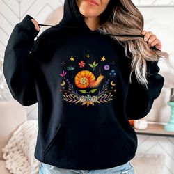 snail hoodie | cottagecore clothing | whimsical snail clothing | magical festival hoodie | celestial hoodie wi