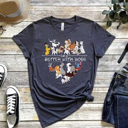 life is better with dogs t-shirt, disney shirt, retro cartoon shirt, heart shirt, dog person shirt, gift for dog owner,