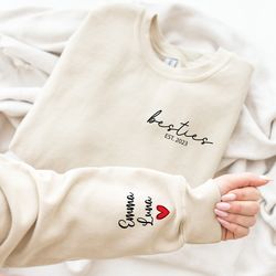 besties sweatshirt, personalized sweatshirt, custom name shirt, bff sweatshirt, gift for bestfriend, birthday gift for b
