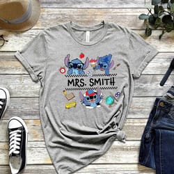personalized teacher shirt, disney stitch shirt, school shirt, teacher squad shirt, custom name shirt, kindergarten teac