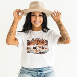 camping shirt happy camper shirt camper sweatshirt camp lover sweatshirt campfire sweatshirt nature lover sweatshirt gif