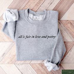 poetry crewneck, ttpd crewneck, ttpd inspo sweatshirt, all is fair sweatshirt, ttpd sweatshirt, tortured poets, gift for