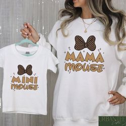disney mama and mini matching shirts, disneyland mom daughter trip shirts, mama mouse and mini mouse shirts, gift for mo