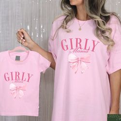 girly mama and mini tshirt, mommy and me outfits, mother's day shirt, gift for mom, baby shower gift