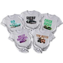 disney cars shirt, custom cars shirt, lightening mcqueen shirt, mater shirt, sally shirt, luigi, guido, doc hudson, sher