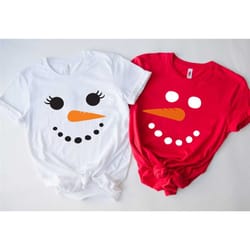 christmas couples shirts, his and her snowman shirts, couples holiday tee, matching christmas shirts, couple christmas s