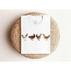 chicken graphic shirt, farmer shirt for women, chicken lover shirt, women's chicken shirt, farm animal shirt, women fall