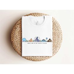 meet me at my happy place, matching family vacation shirt, funny disney shirt, disney aesthetic shirt, disney inspired s