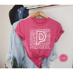 preschool shirt, preschool typography tshirt, first day of school shirt, back to school shirt, preschool teacher t-shirt