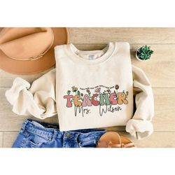 custom teacher sweatshirt, teach them love them watch them grow, teacher xmas sweatshirt, teacher appreciation gifts,tea