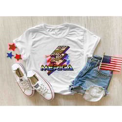 merica leopard lightening shirt, 4th of july mom shirt, 4th of july independence day, american mama shirt, leopard meric