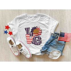 love american flag sunflower shirt, 4th of july shirt, independence day, american flag shirt, america sunflower shirt, u