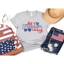 let freedom ring shirt, july 4th shirt, 4th of july shirt, american flag sunglasses shirt, independence day shirt, freed