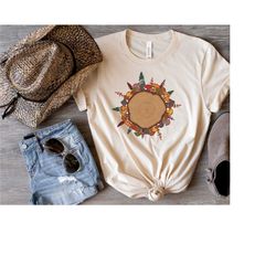 mushroom tree shirt, tree trunk t-shirt, cottagecore mushroom tee, retro mushroom shirt, nature lover shirt, camping tee