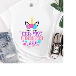 little miss kindergarten shirt,cute kindergarten unicorn shirt,lovely kindergarten girls shirt,trendy kindergarten girls