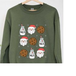 christmas santa milk cookies sweatshirt,christmas santa milk cookies shirts,christmas family matching shirts,christmas s